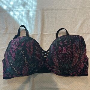 Torrid Black and Pink Lace Bra with Underwire Support